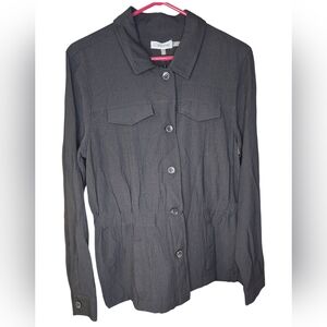 Calvin Klein Charcoal Button-Up Blouse